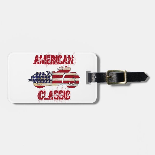 Etiqueta De Bagagem Clássico americano (Frente Horizontal)