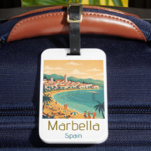 Clássico Colorido Marbella Espanha Viagem Arte Ele