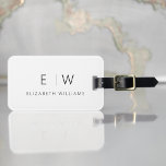 Etiqueta De Bagagem Clássico Elegante Moderno Monograma<br><div class="desc">Eleve sua experiência de viagem com nossa Tag de bagagem monográfica clássica e moderna minimalista e elegante. Esse acessório meticulosamente projetado combina elegância de eterno com minimalismo contemporâneo, garantindo que sua bagagem se destaca com sofisticação. Feito com precisão e atenção aos detalhes, esta etiqueta de bagagem é mais do que...</div>