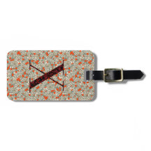 Clássico Floral Monograma - Letra X vermelha