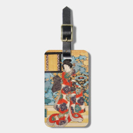Etiqueta De Bagagem Clássico japonês vintage gueixa ukiyo-e Utagawa