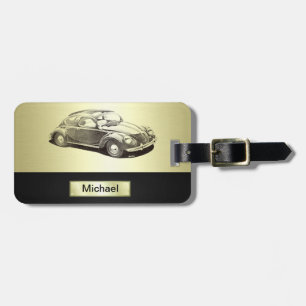 Etiqueta De Bagagem Clássico Ouro de carro velho