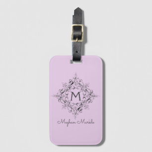 Etiqueta De Bagagem Clássico pastel elegante monogramado
