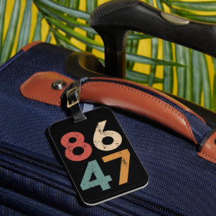 Etiqueta De Bagagem Clássico Vintage Estilo Anos 80 86 47 Anti Trump 