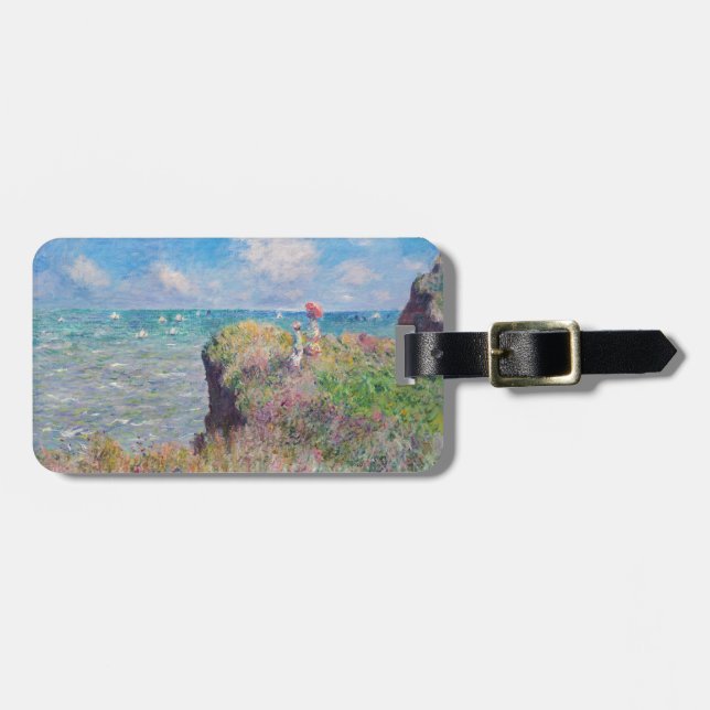 Etiqueta De Bagagem Claude Monet - Cliff Walk em Pourville (Frente Horizontal)
