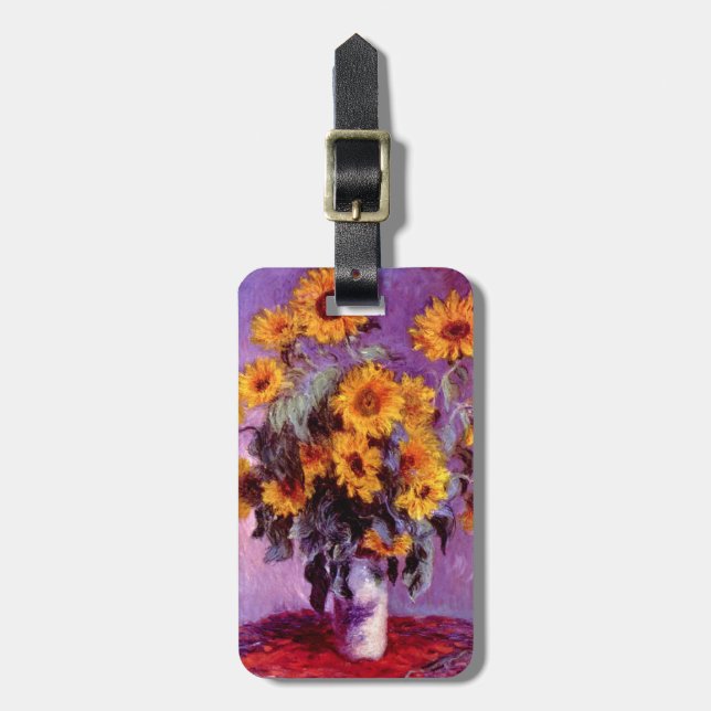 Etiqueta De Bagagem Claude Monet: Girassóis (Frente Vertical)