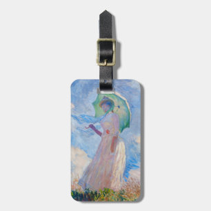 Etiqueta De Bagagem Claude Monet - Mulher com Guarda-Sol virada para a