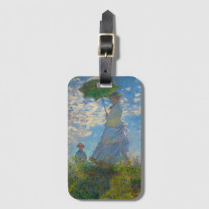 Etiqueta De Bagagem Claude Monet Mulher com Parasol