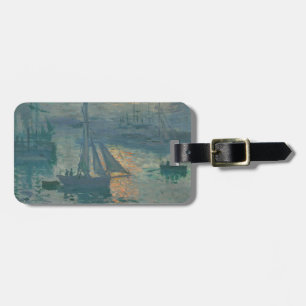 Etiqueta De Bagagem Claude Monet Nascer do Sol Marinho Barco de Vela I
