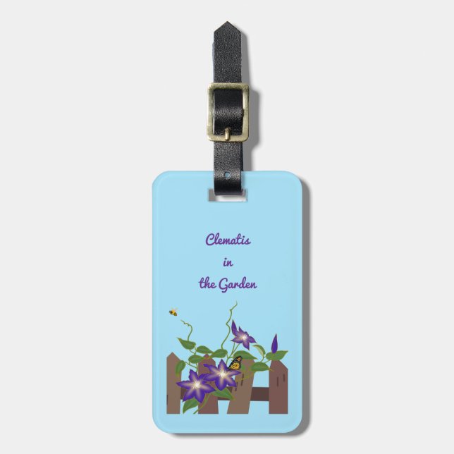 Etiqueta De Bagagem Clematite no Jardim  (Frente Vertical)