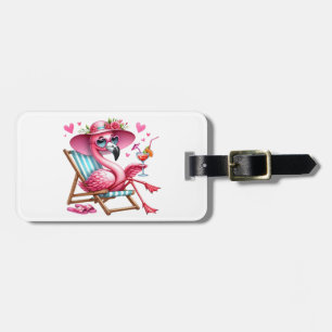 Etiqueta De Bagagem Clipart Flamingo