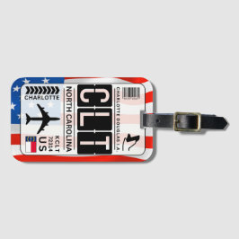 Etiqueta de Bagagem CLT da Carolina do Norte