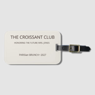 Etiqueta De Bagagem Clube de Croissant de Amêndoa Elegante Destino