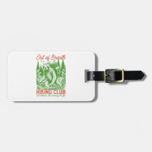 Etiqueta De Bagagem Clube de Hiking do Sloth Divertido Sem Fôlego