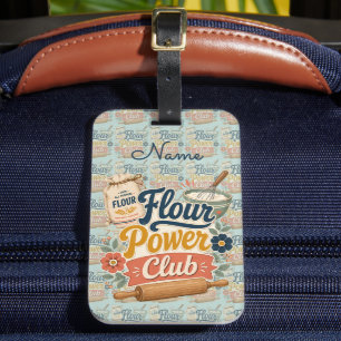 Etiqueta De Bagagem Clube de Panificação Flour Power Cottage