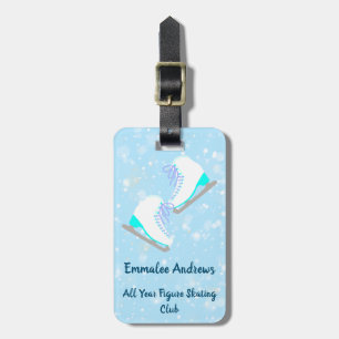 Etiqueta De Bagagem Clube/Endereço Personalizado de Patinação Azul 