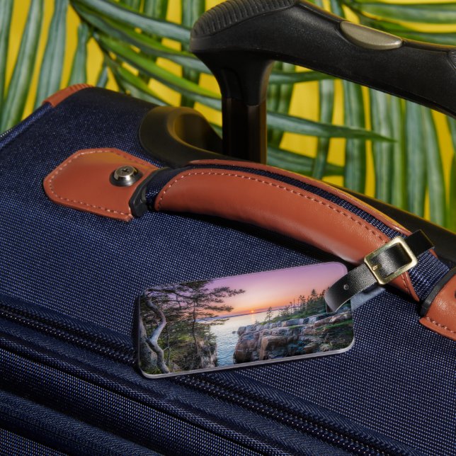 Etiqueta De Bagagem Coastline | Ravens Nest Acadia National Park Maine (Frente Insitu 3)