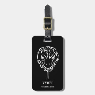 Etiqueta De Bagagem Cobra de Tribal Negro e Branco