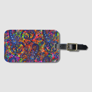 Etiqueta De Bagagem Cobrir de checkbook de padrão chakra colorido, bon