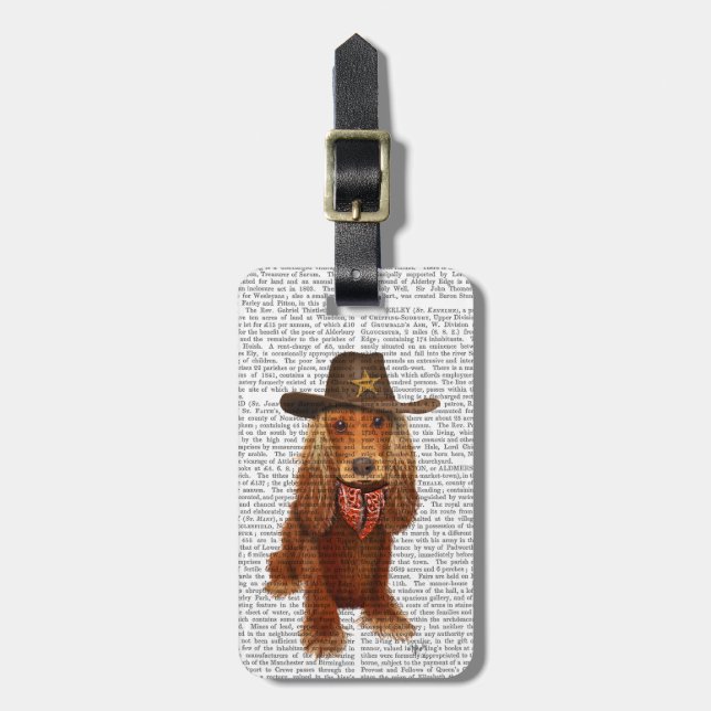 Etiqueta De Bagagem Cocker Spaniel Cowboy 2 (Frente Vertical)