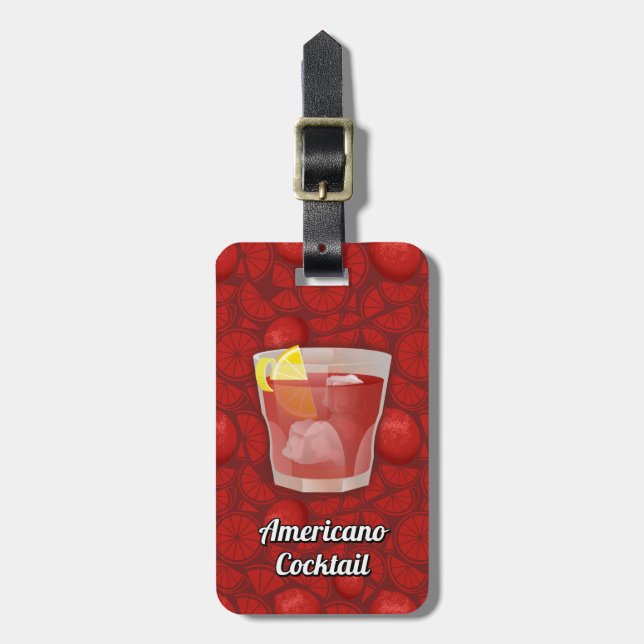 Etiqueta De Bagagem cocktail americano (Frente Vertical)
