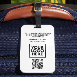 Etiqueta De Bagagem Código QR de logotipo personalizado para conferênc