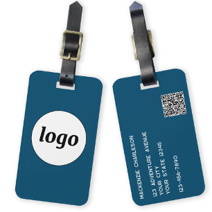 Etiqueta De Bagagem Código QR de logotipo Verde comercial
