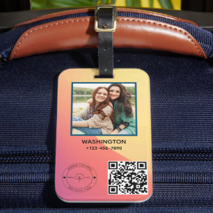 Etiqueta De Bagagem Código Qr Logotipo comercial Nome imagem Título
