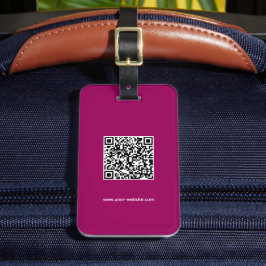 Etiqueta De Bagagem Código QR, Nome e Informações, Maron & White, Eleg