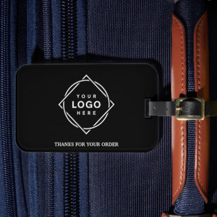 Etiqueta De Bagagem Código QR preto elegante e elegante