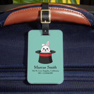 Etiqueta De Bagagem Coelhinho Bonito no Mágico que Personaliza