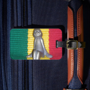 Etiqueta De Bagagem Coelhinho em Cores Rasta: Um Toque de Impressão de