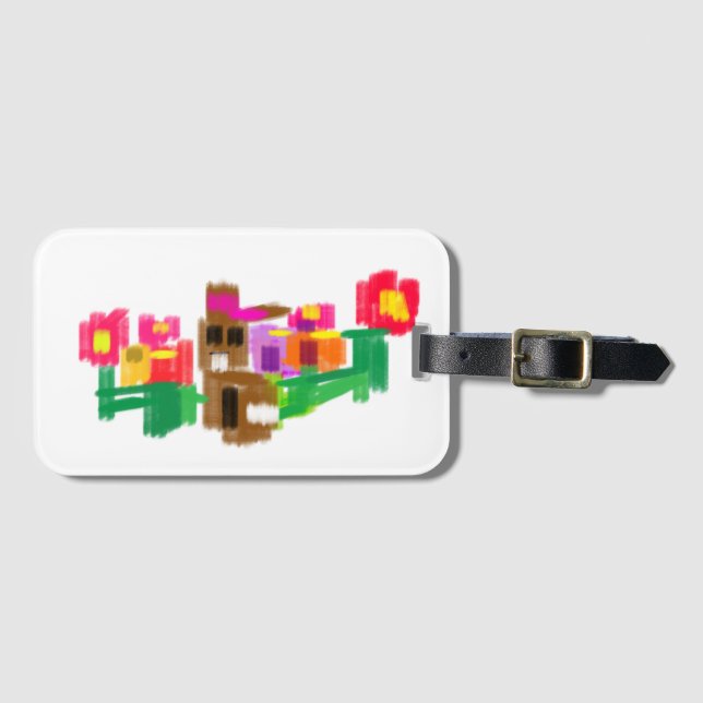 Etiqueta De Bagagem Coelho da Primavera (Frente Horizontal)
