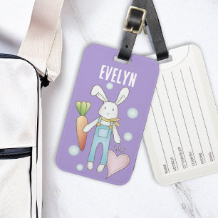 Etiqueta De Bagagem Coelho de pelúcia com nome personalizado