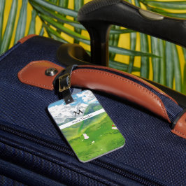 Etiqueta De Bagagem Coelho Fofo em Mountain View Personalizar