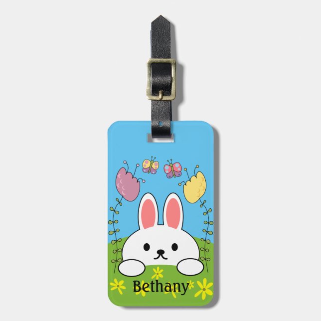 Etiqueta De Bagagem Coelho Personalizado (Frente Vertical)