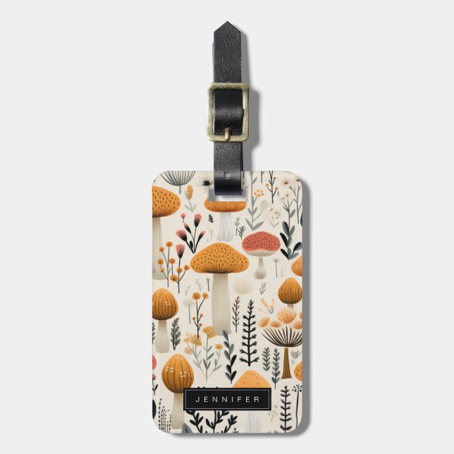 Etiqueta de Bagagem Cogumelo (Frente Vertical)