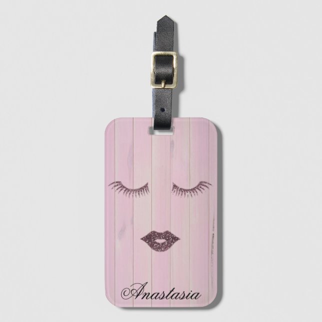 Etiqueta De Bagagem Cola Rosa Doce (Frente Vertical)