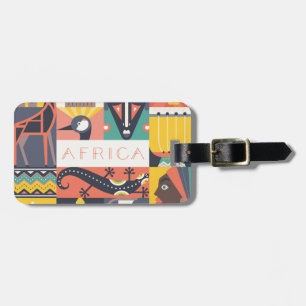 Etiqueta De Bagagem Colagem de Arte Símbólica Africana
