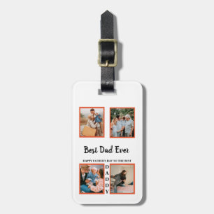 Etiqueta De Bagagem Colagem de exibição de fotos do dia de os pais par