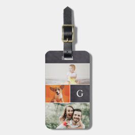 Etiqueta De Bagagem Colagem de Fotos da Família Monograma
