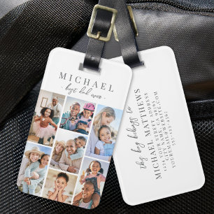 Etiqueta De Bagagem Colagem de Fotos Personalizada com o Nome do Papai