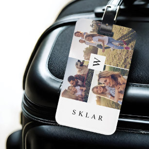 Etiqueta De Bagagem Colagem de Fotos Personalizadas da Família Modern
