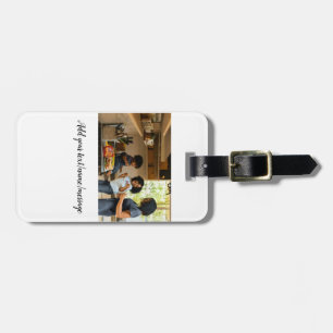 Etiqueta De Bagagem colagem de fotos simples minimal nome família mãe