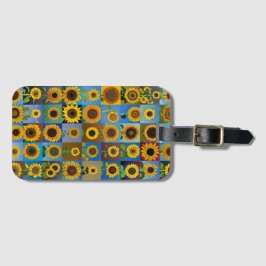 Etiqueta De Bagagem Colagem de girassóis