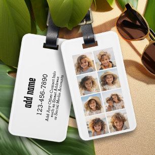 Etiqueta De Bagagem Colagem de Grade de Foto Mínima Moderna - Branco