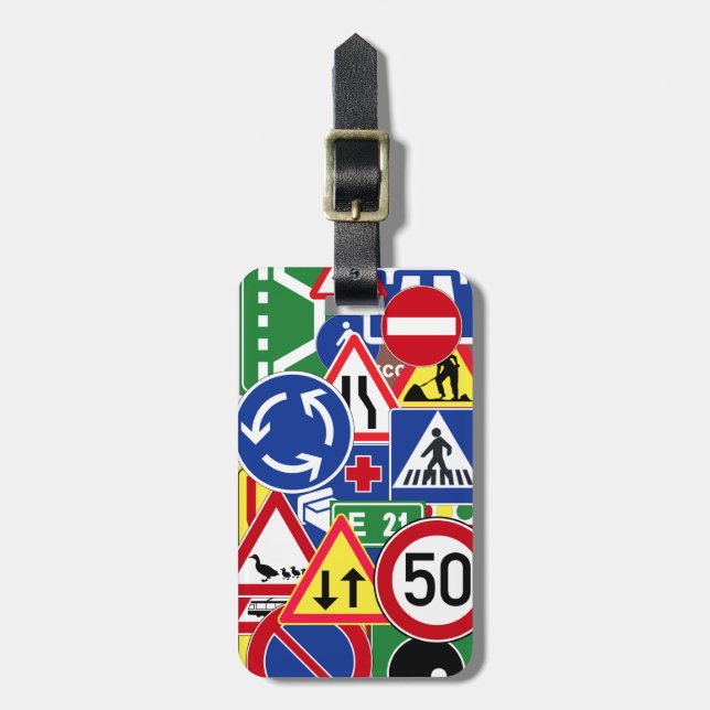 Etiqueta De Bagagem Colagem européia personalizada dos sinais de (Frente Vertical)