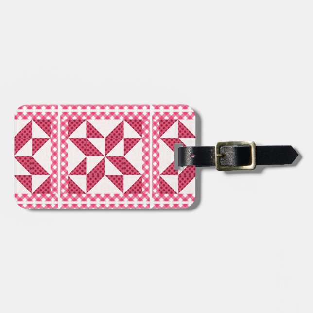 Etiqueta De Bagagem Colcha Vista Pontos Pink (Frente Horizontal)