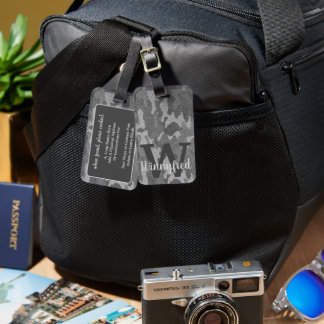 Etiqueta De Bagagem Colheita De Prata E De Eleitor Monograma