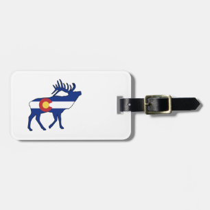 Etiqueta De Bagagem Colorado Flag Elk